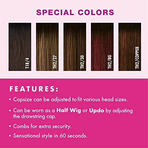 Sensationnel Instant Weave Half Wig - Jet Black, 14-inch, Easy Updo Style