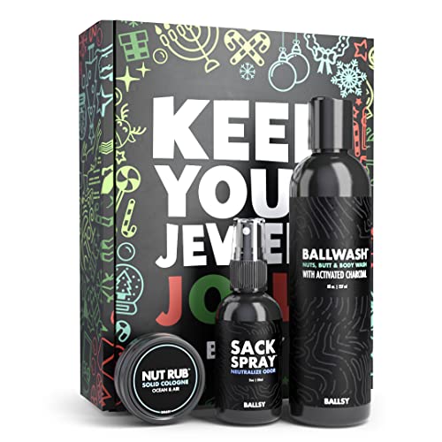 Ballsy Men's Fresh Body Wash & Cologne Pack - Ocean & Air Scent, Gift Ready
