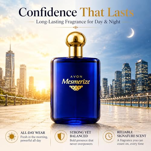 AVON Mesmerize Men’s Cologne Spray 3.4 Fl Oz - Long Lasting Woody Spicy Scent