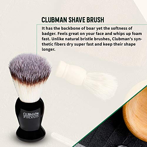 Clubman Pinaud Shave Essentials Set - Men's Grooming Whiskey Woods, Soap & Aftershave