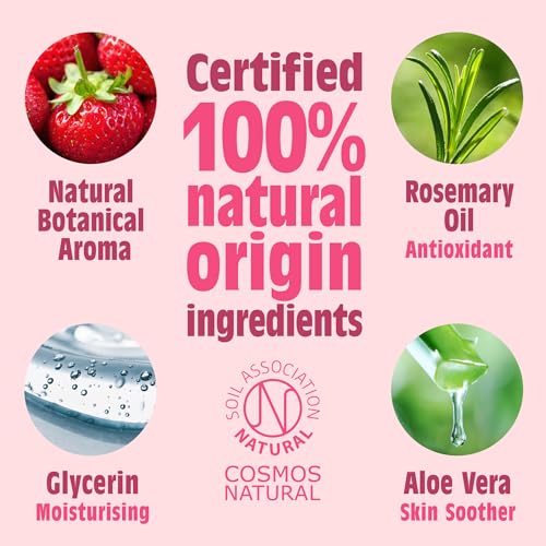 Natural Strawberry Deodorant for Girls - Vegan & Certified, 100ml
