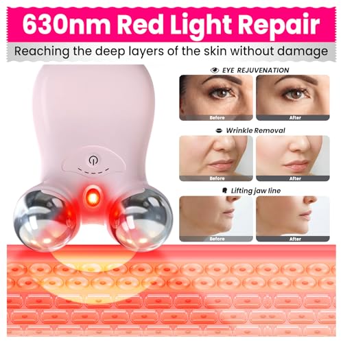 Microcurrent Facial Device,Latest Red Light Technology,Enhances The Ability to Lift The Face and Tighten The Skin,Facial Wrinkle Equipment,Smart Photon Micro-Current Device,Model:EP-300.