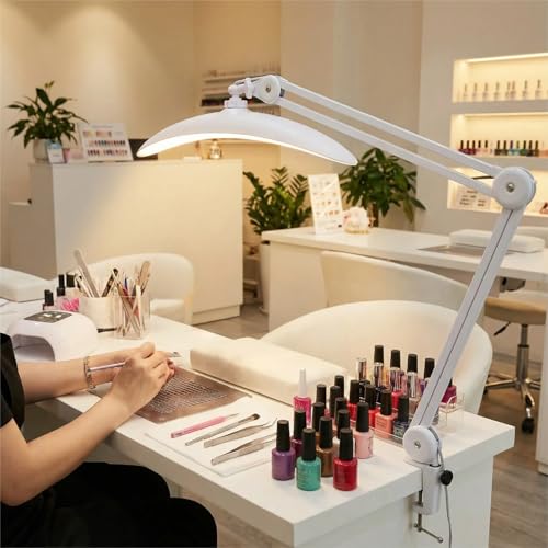 White Clamp-On LED Desk Lamp for Home Office & Craft Projects