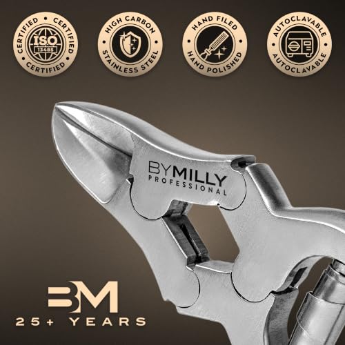 Heavy Duty Nail Clippers for Thick Toenails - Silver, Hammer Forged, Ergonomic Design