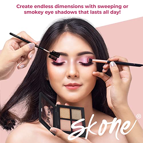 Skone Pink Champagne Eyeshadow Quad - Smokey Eye Makeup, Shimmery Shades of Champagne, Powder Form, Female Targeted, 20g