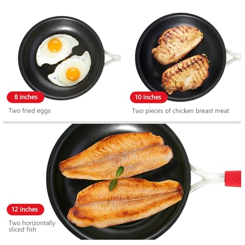 12 Inch Nonstick Frying Pan with Detachable Handle - Tri-Ply Stainless Steel Skillet
