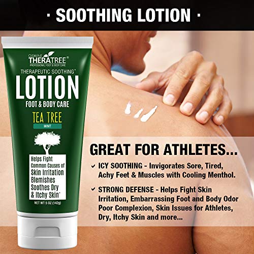 Tea Tree Oil Lotion with Neem Oil for Foot & Body - Helps Soothe Skin Irritation and Fight Body Odor TheraTree (Pack of 2)