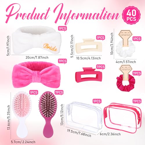 Bridal Party Favors Set - White and Rose Red Bachelorette Gift Pack for Bridesmaids