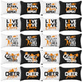 Pinkunn 20 Pcs Cheer Makeup Bags - Orange Canvas Cheerleading Gifts