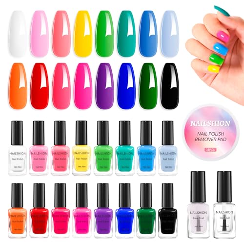 Nailshion Z16Colors-Rainbow Charm 16-Color Quick Dry Nail Polish Set No Lamp Needed