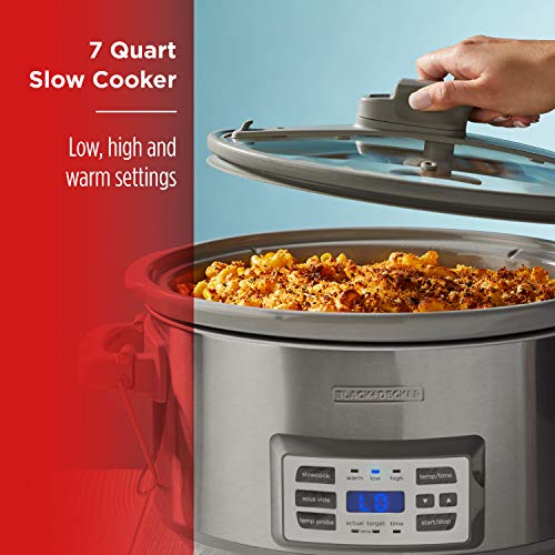 Deluxe Digital Slow Cooker with Sous Vide & Temperature Probe - 7 Quart