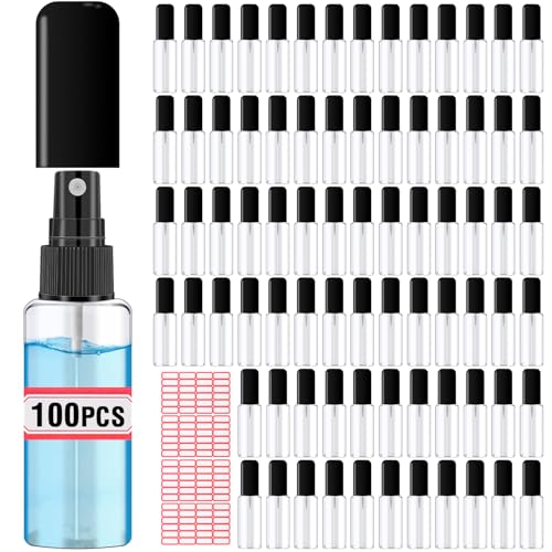 DupakSYS 100 Pack 2oz/55ml Travel Spray Bottles - Small Clear Refillable
