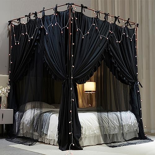 Double Layer Bed Canopy Mosquito Net for Girls and Adults - Black, 78 x 86 inches (Variation of THIS listing)