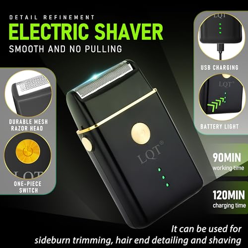 Professional Barber Electric Clippers Set for Men, Cordless Grooming Kit with Beard Trimmer & Shaver,LED Display, Long Battery Life,Transparent Design,Self-Haircut,Home &Travel Use,Gift for Him
