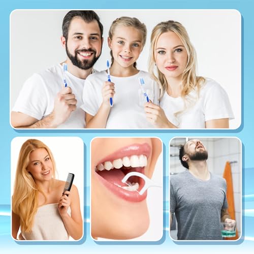 50 Pack Travel Toothbrush Kit with Toothpaste Mouthwash Floss & Cover - Disposable Oral Care Set
