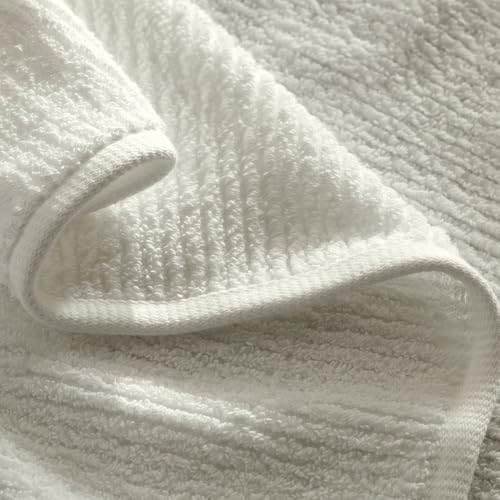 BOLL & BRANCH Turkish Ribbed Washcloth Set - Cream - 100% Organic Turkish Cotton - Soft Absorbent Luxury Spa Washcloths with Ribbed Texture - Quick Dry Bathroom Essentials Set of 2
