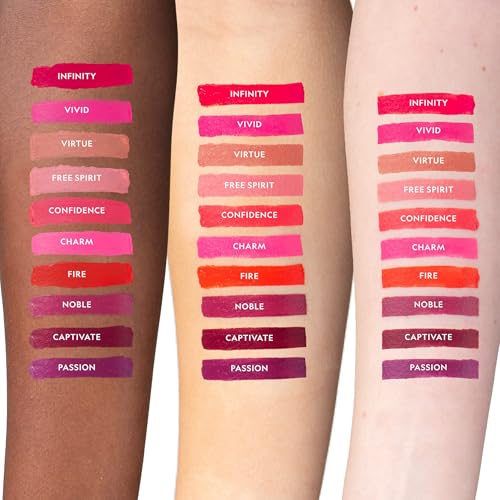 Vibrant Silk Hydrating Lipstick - Long Lasting Lip Color with Hyaluronic Acid & Super Oils - Charm