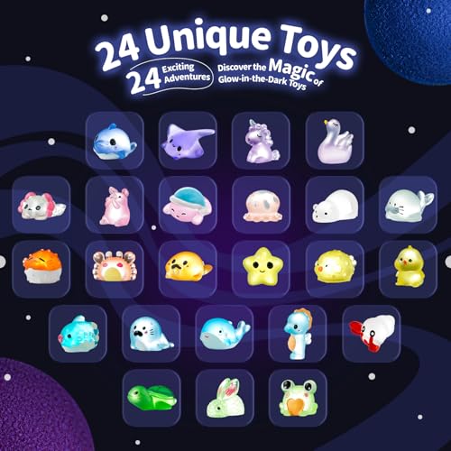 24 Pack Kids Bath Bombs with Glow-in-The-Dark Toys - Child Safe, Fun & Surprising