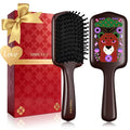 Wooden Paddle Hair Brush with Unique Cheetah Pattern - Detangling & Scalp Massage for All Hair Types