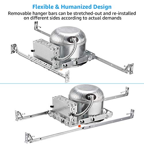 8-Pack 6 Inch Shallow Recessed Lighting Housing for New Construction - IC Rated, Airtight