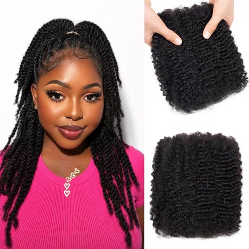 14 Inch Afro Kinky Curly Human Hair for Dreadlocks & Twists - 1B, 50g Pack