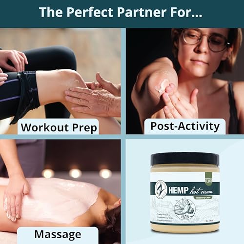 Hemp Hot Cream with Essential Oil Blend 8oz Pack of 2 - Organic Massage & Body Wraps