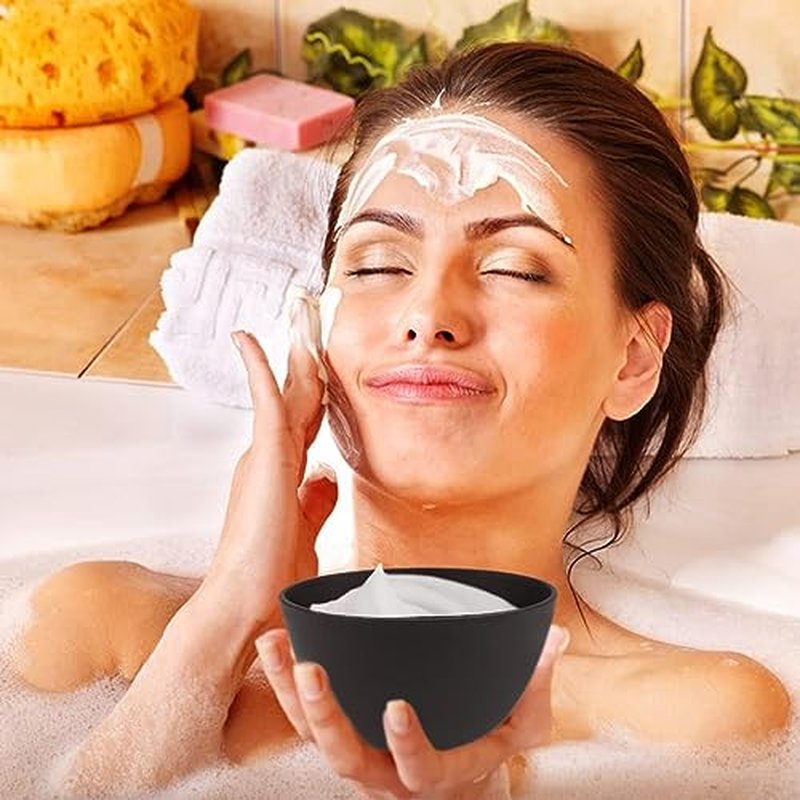 Face Mask Mixing Bowl Set.5IN 1 SPA Quality Face Mask Tool Kit. with Silicone Face Mask Brush Applicator,Premium Soft Face Brushes, Silicone Facial Mask Bowls, Mask Spatula, Measuring Scoop