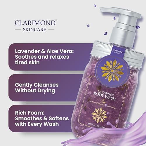 CLARIMOND Honey & Lavender Luxury Body Wash Bundle | Paraben, Phthalate, & Sulfate Free Shower Gel