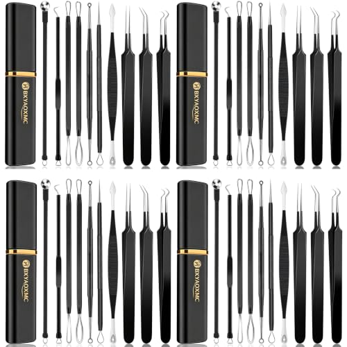 Black 40pcs Professional Pimple Popper Tool Kit for Salons & Estheticians