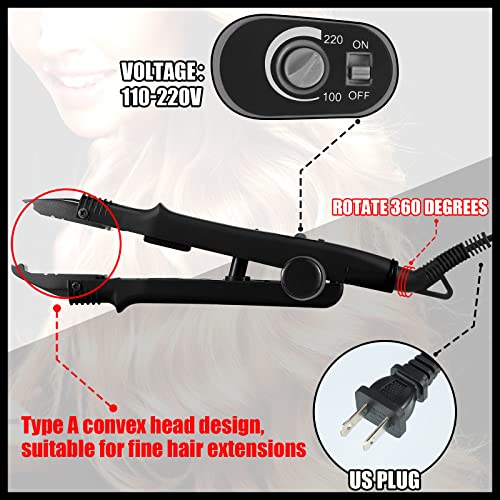 Lanties Black Keratin Hair Extension Fusion Iron Kit for Hair Volumizing