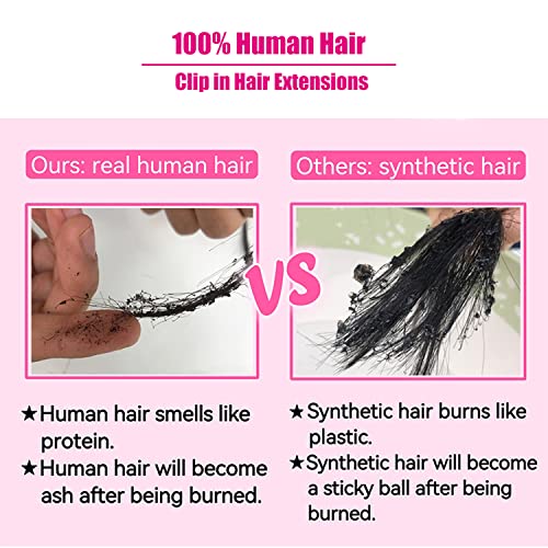 Clip in Hair Extensions P4/27 14 Inch Thick Remy Human Hair Set - Brazilian Straight