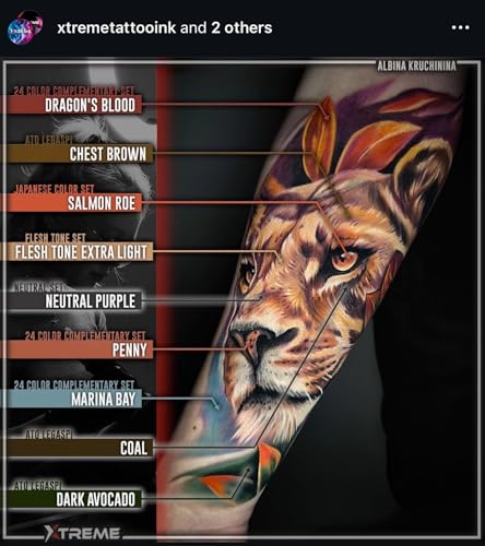 Xtreme Inks Primary Color Set 12-Pack - 0.5 oz Vegan Tattoo Inks for Lifelike Artwork