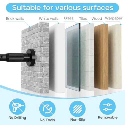 Black 2-Pack Tension Shower Curtain Rods 41-126 Inches No Drilling Outdoor Bathroom