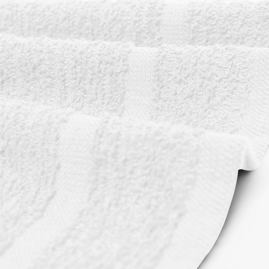 Avalon Towels Cotton Washcloths – (Pack of 60) Size 12x12 Inches, 100% Ring Spun Cotton, Soft & Absorbent Face Towels, Gym Towels, Hotel and Spa Quality, Reusable Fingertip Towels (White)
