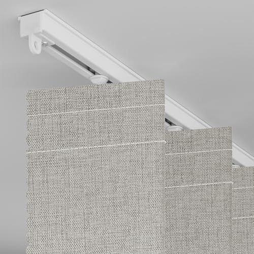 Blackout Accordion Door Curtain Set - Cream White, 72W x 79L, Magnetic Closure