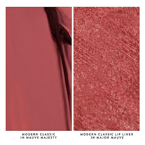 LAURA GELLER NEW YORK Modern Classic Duo - Mauve Majesty Lipstick + Major Mauve Lip Liner - Ultra-Rich Color - Luxurious and Lightweight - Cream Finish