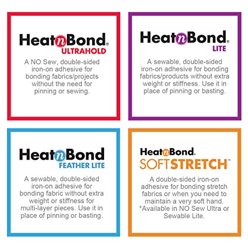 HeatnBond FeatherLite Iron-On Fabric Adhesive 17x35 Inches White