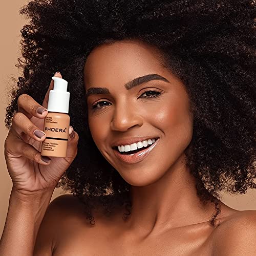 BestLand 2Pack PHOERA Foundation Full Coverage Liquid Foundation Cream - Long-lasting Lightweight Concealer - Oil-Free Formula - Natural Shade - Suitable for All Skin Types (102 Nude & 104 Buff Beige)