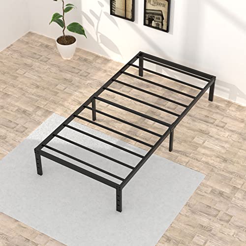 Narrow Twin Bed Frame 16 Inch Steel Support No Box Spring Needed - 30x75 Variation