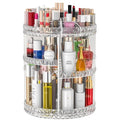 Clear 360 Rotating Makeup Organizer with Large Capacity & Adjustable Shelves - Vanity Storage Rack