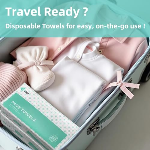 Disposable Face Towels 60 Count Pack - Ultra Soft Travel Facial Cloths