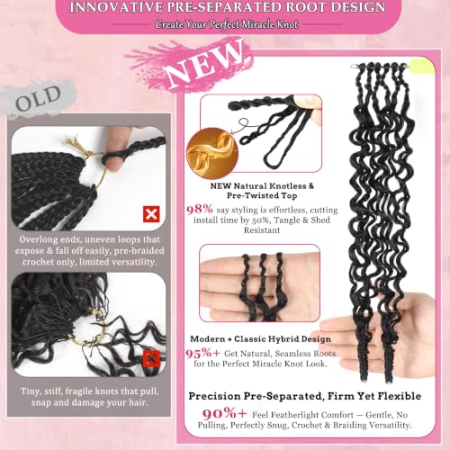 9 Pack 14 Inch Burmese Curly Crochet Hair - Nat&Silk Fiber, 1B