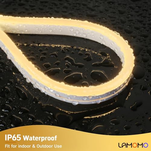 Lamomo LED Strip Lights 65.6ft Warm White Dimmable Waterproof Neon Rope