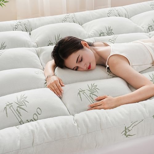 DOWNCOOL King Mattress Topper 3 Inch Breathable Bamboo Viscose Air Layer