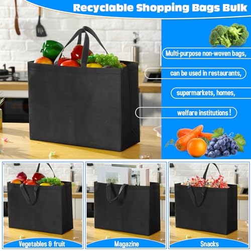 Windyun 200 Pcs Reusable Grocery Bags Bulk Large Shopping Tote Black - Variation of THIS listing