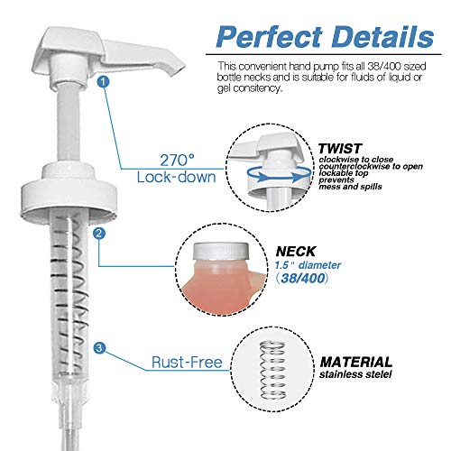 12 Pack Gallon Pump Dispenser 38-400 7cc for Jug Bottles - Heavy Duty Plastic