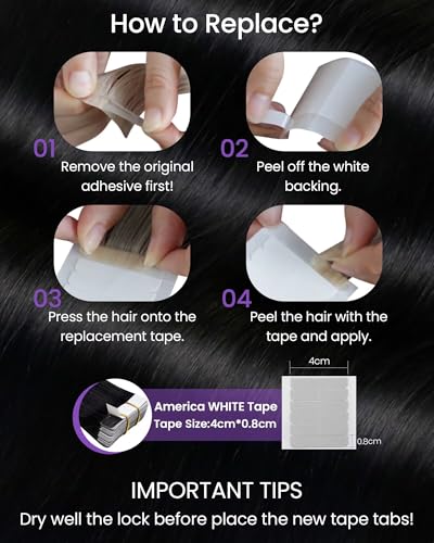 A-2 Jet Black 20 Inch Human Hair Tape-in Extensions 20pcs - Invisible Style