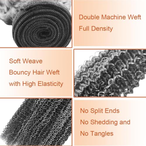 Grey Curly Human Hair Bundle 12 Inch Highlight Silver Blonde Brazilian Virgin Hair