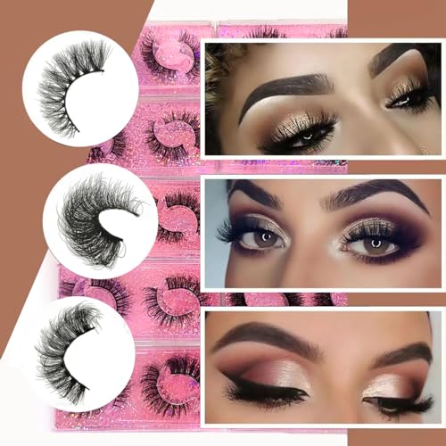 40 Pairs Fluffy False Eyelashes Bulk 10 Styles 12-15mm Natural Look Reusable