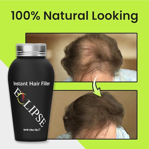 ECLIPSE Hair Fibers Black 30g - Instant Thinning Hair Concealer, Salon Quality
